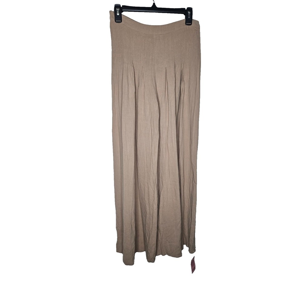PrettyLittleThing Wide Leg Pants Womens US 4 Beige Linen Blend High‎ Rise